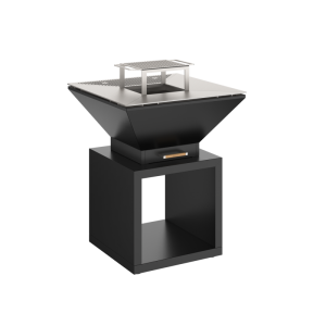  -  Barbecue a legna Tower antracite con portalegna