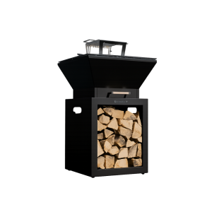  -  Barbecue a legna Tower mini antracite con portalegna