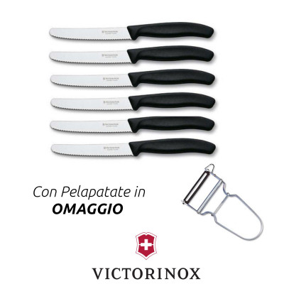 Victorinox Coltello bistecca nero (6 pz)