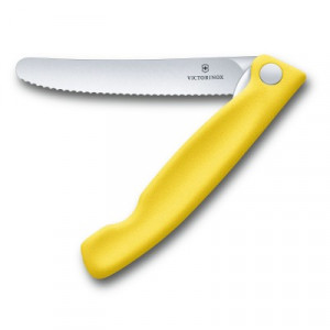 Victorinox -  Coltello tavola ondulato Swiss Classic pieghevole Giallo