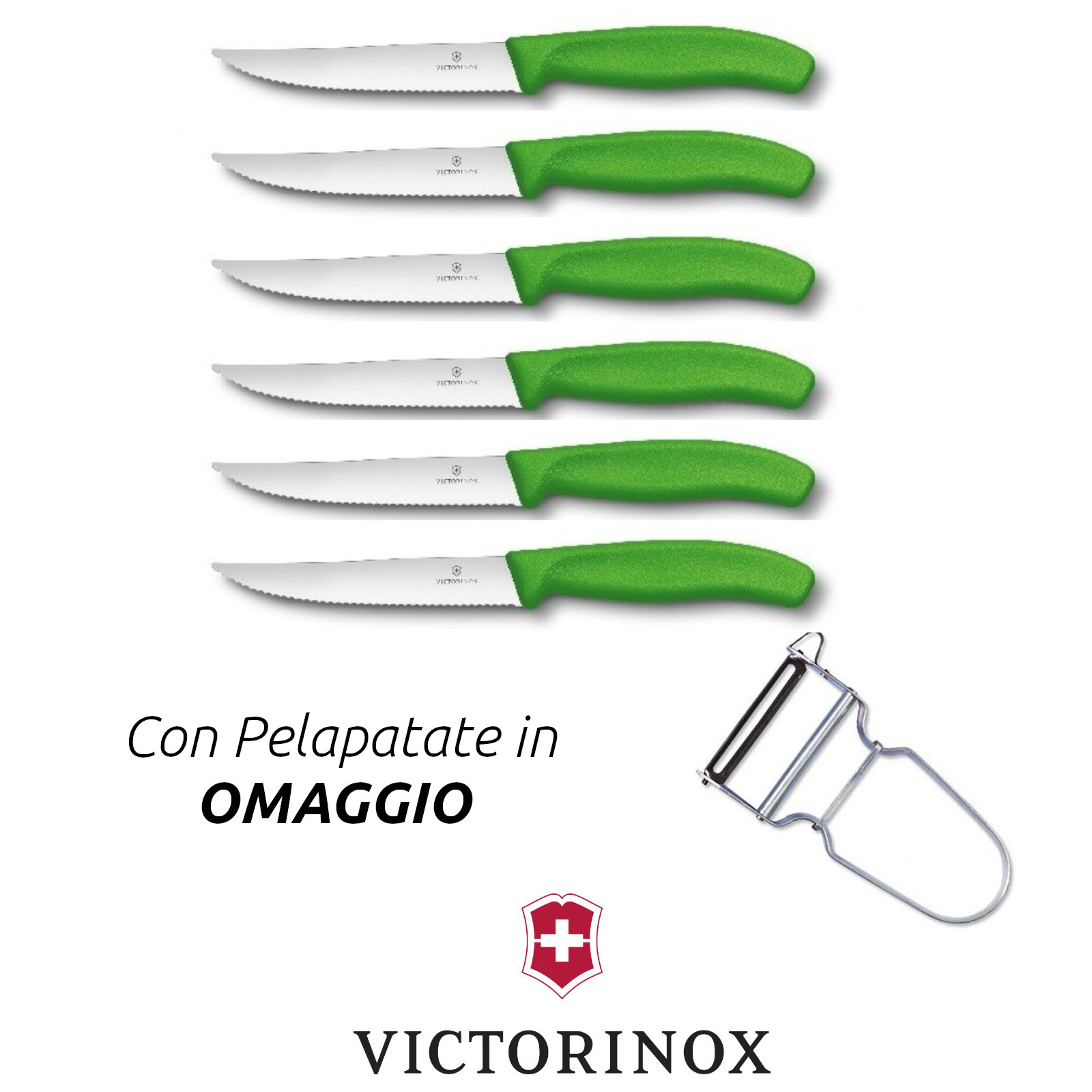 Victorinox - Coltello bistecca verde (6 pz)