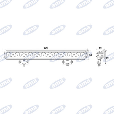 Barra luci Led 12-28V 54W 4050LM 