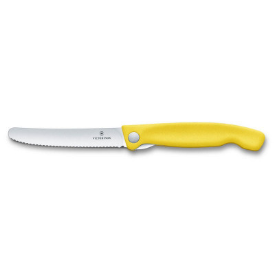 Coltello tavola ondulato Swiss Classic pieghevole Giallo 