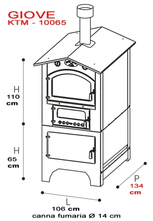 Forno da esterno Giove 100x65 